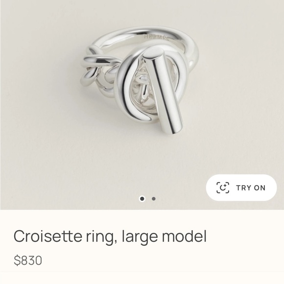 Hermes silver ring croissette new full set size 52 - Picture 2 of 4